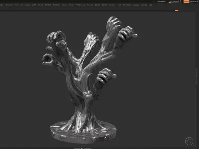 tree hand modern sculpture 3d print model 70 3D print model