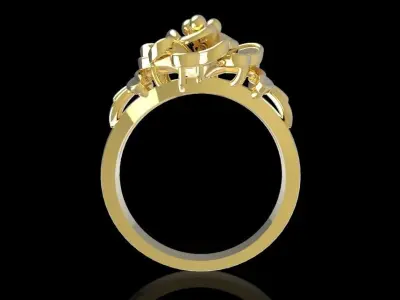 Artistic 3D Floral Flower Ring Women Jewelry  622 3D print model
