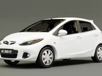MAZDA 2 2008 - Crystal White P 3D model