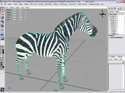 zebra Low-poly 3D model