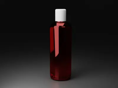 Transparent Plastic and glass White Clear  Bottle Free 3D model