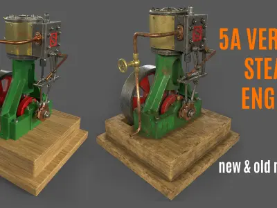 5A Vertical Steam Engine 3D model