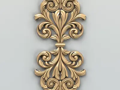 Carved decor central 015 3D model