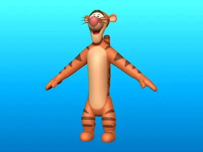 Tigger jumping in air 3D model