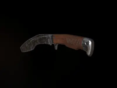 Kukri Knife low poly 3d model Low-poly 3D model