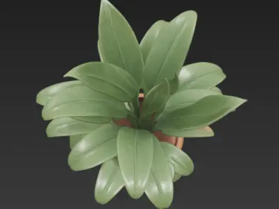 Potted Indoor Plant Decorative Greenery 3D Model Free 3D model