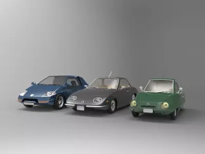 3 Cars Collection three 3D model