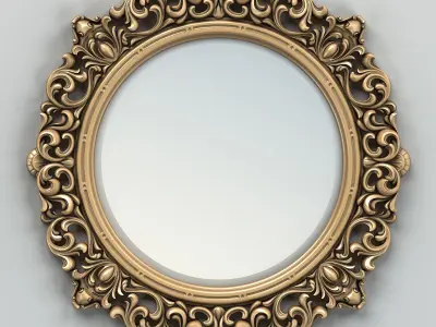 Round mirror frame 001 3D model