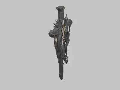 Gothic Skeleton Black Cross Low-poly 3D model