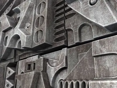 Panel decorative cube Hieroglyphs  n4 3D model