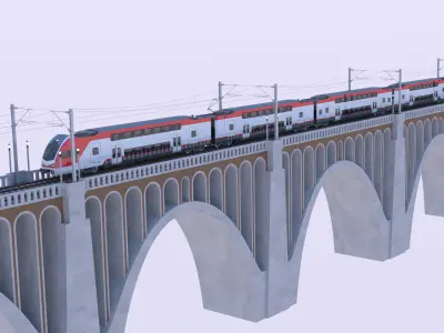Stadler Kiss USA on viaduct II 3D model