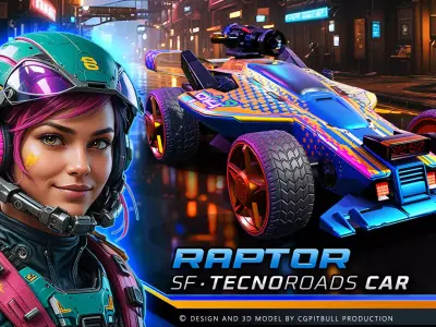 TECNO ROADS - RAPTOR Low-poly 3D model