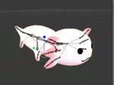 The Axolotil Baby- Complete Eddition Low-poly 3D model