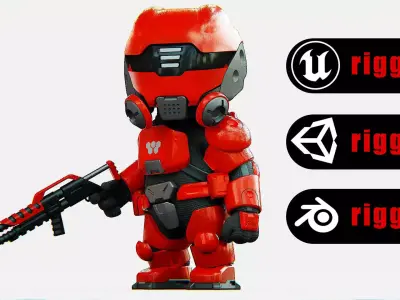 TOON TROOPER MORGAN  Rigged for Unreal Engine - Unity - MIXAMO  3D model