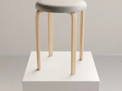 Modern Concrete Stool for Architecture Low-poly 3D model