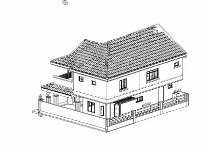 house complete revit project p8 3D model