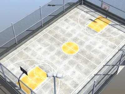 Neighborhood Basketball Court 3D model