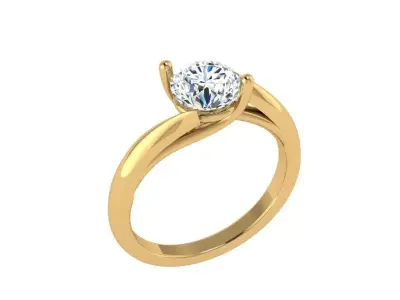 Criss cross two prong solitaire 3D print model