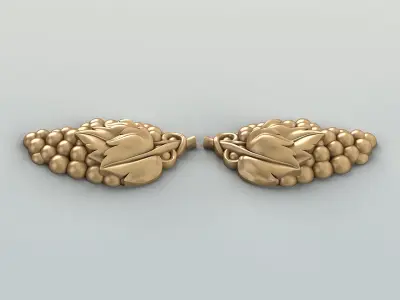 Carved decor horizontal 041 Grape 3D model