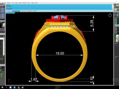 Luxury Square Diamond Signet Ring for Men  2958 3D print model