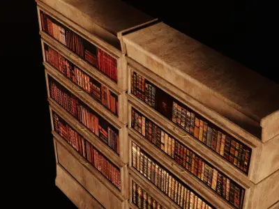 OLD Closet for books Low-poly 3D model