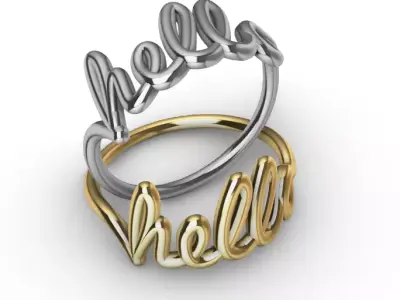 custom name ring 3D print model