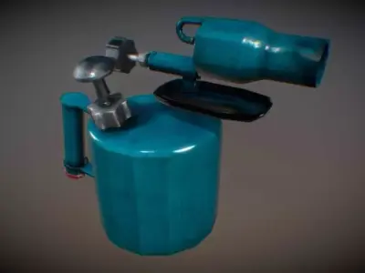 Burner low poly game and interier Low-poly 3D model