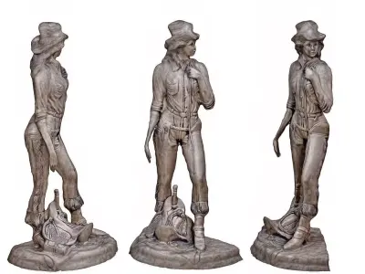 girl sculpt 3 Low-poly 3D model