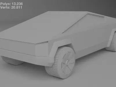 Tesla Cybertruck Low-poly 3D model 5