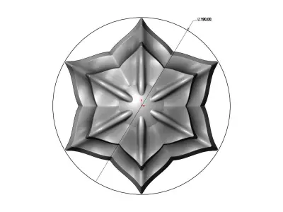  6 Leaf  Corola Flower Rosette 3D print model