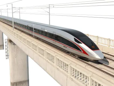 High-speed Electric Train-Mobile animation Low-poly 3D model