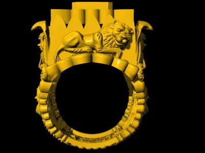 shiv and parboti  antique ring 3D print model