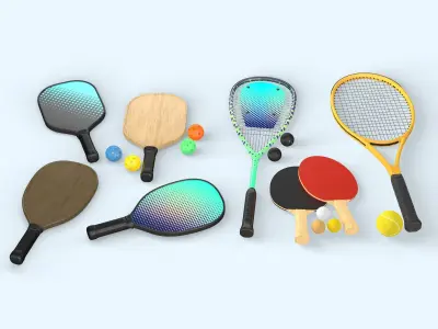 Sport Rackets Collection 3D model