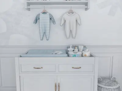 Winter Baby Room Blender Scene 3D model