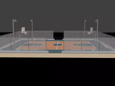 Basketball pole animated 3D model