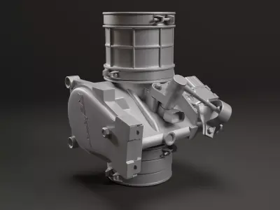 Throttle body and fuel injector for Motocross bike With supports 3D print model