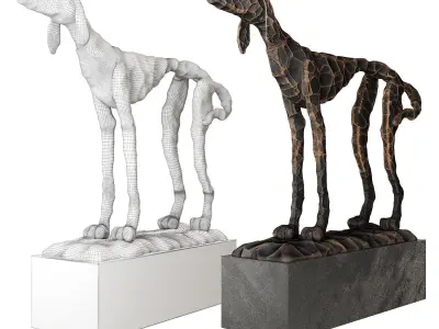 Dog Metal Sculpture 3D model