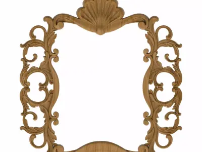 Carved picture frame STL 3D model 96