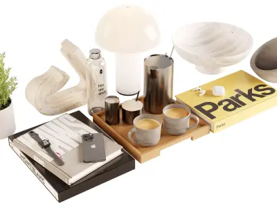 Decorative Set - American Style Neutral Decor - Appel Set 3D model