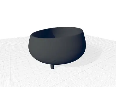 White Ceramic Pot Planter 3D model