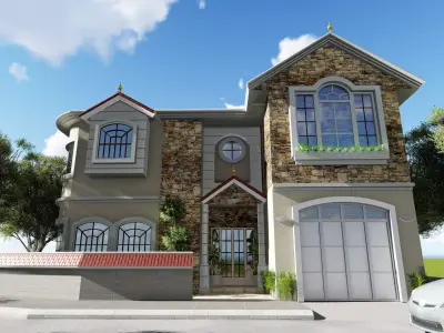 Villa Dubai Style Low-poly 3D model