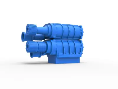 Double Supercharger Scale 1 to 25 3D print model