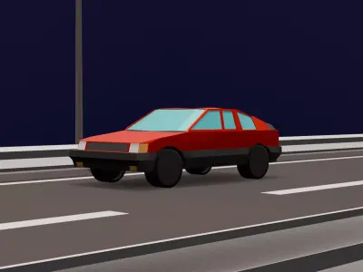 Low Poly Simple Car Low-poly 3D model