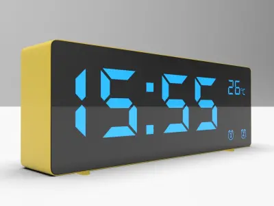 CLOCK YELLOW BLUE Low-poly 3D model