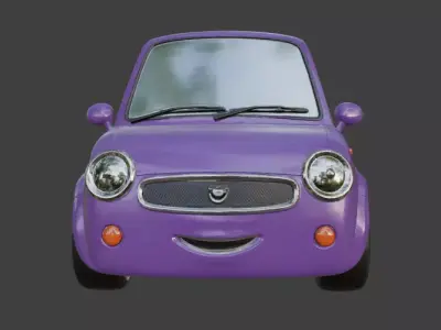 Cartoon purple car for 3D Printing 3D print model