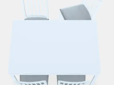 EKEDALEN - EKEDALEN Table and 4 chairs 2 3D model