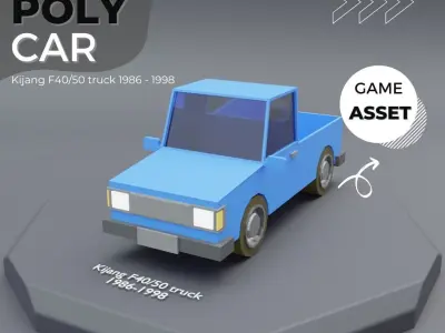 Six Model  Low Poly Japan Cars 80s 90s Low-poly 3D model