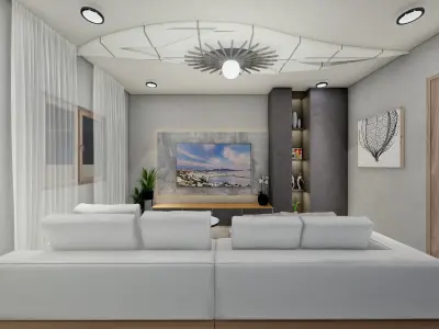 living room 3D model 2