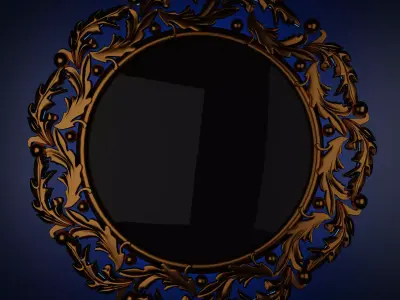 Carved  mirror sunburst Frame 2 3D model