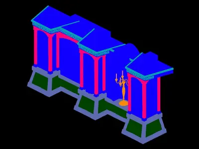 Game Underground Palace - Palace Wall 02 3D model